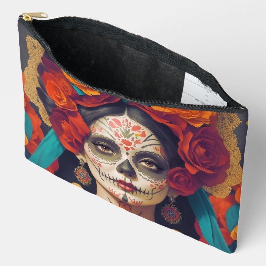 Catrina Dag van de Dode Grote Accessoire Pouch Etui (Open)