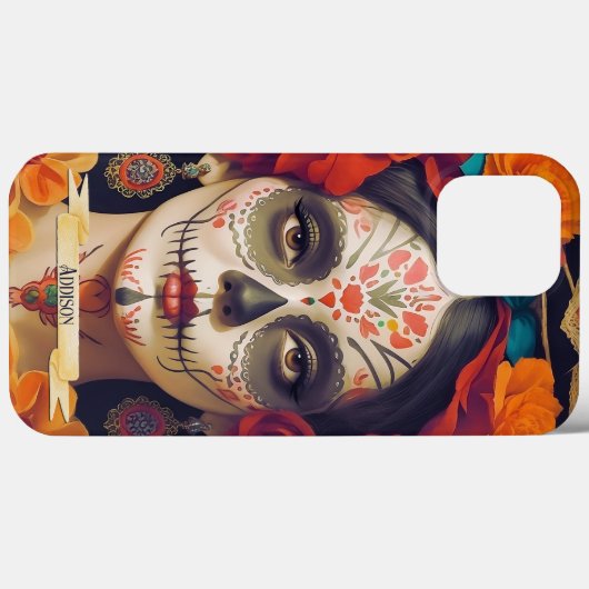 Catrina Dag van de Doden 1 met tekst Case-Mate iPhone Case (Achterkant (horizontaal))