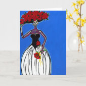 Catrina de Moderne Bruid Kaart (Gele Bloem)