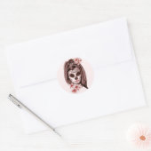 Catrina Dia De Los Muertos Ronde Sticker (Envelop)