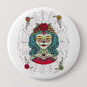 Catrina Día de Muertos Web Ronde Button 4,0 Cm (Voorkant)
