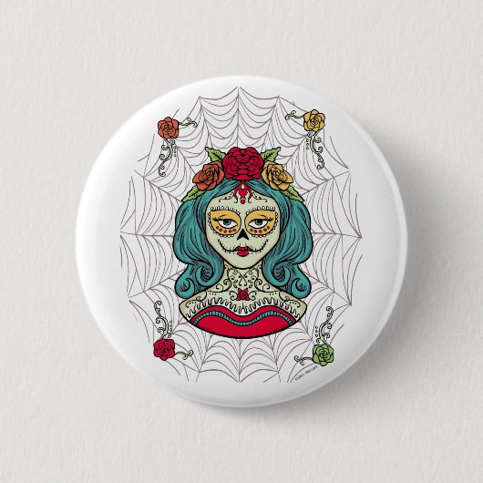 Catrina Día de Muertos Web Ronde Button 5,7 Cm (Voorkant)