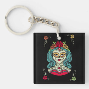 Catrina Día DE Muertos Web Sleutelhanger