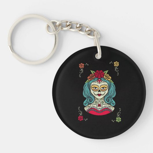 Catrina Día de Muertos Web Sleutelhanger (Voorkant)