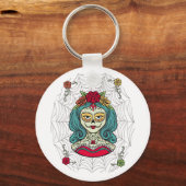 Catrina Día de Muertos Web Sleutelhanger (Voorkant)