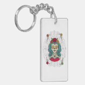 Catrina Día de Muertos Web Sleutelhanger (Voorkant Links)