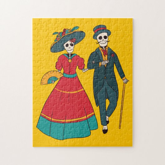 Catrina een paar Mexicaanse dag van de dood Legpuzzel (Verticaal)