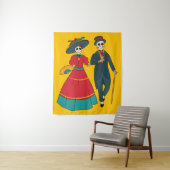 Catrina een paar Mexicaanse dag van de dood Wandkleed (In situ)