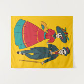 Catrina een paar Mexicaanse dag van de dood Wandkleed (Voorkant (horizontaal))