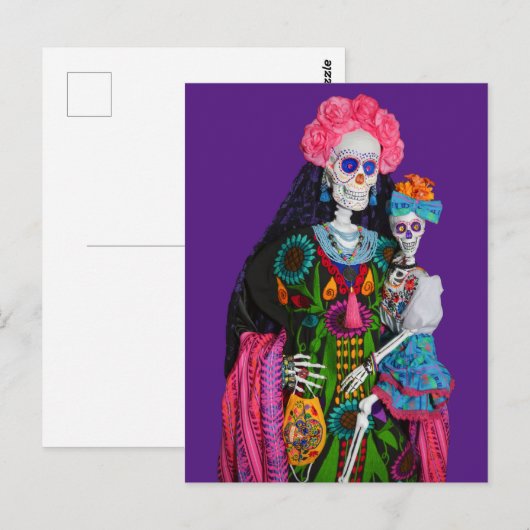 Catrina en Kinderdag van de dode suikerschedel Briefkaart (Voorkant / Achterkant)