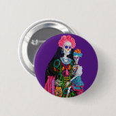 Catrina en Kinderdag van de dode suikerschedel Ronde Button 5,7 Cm (Voorkant /achterkant)