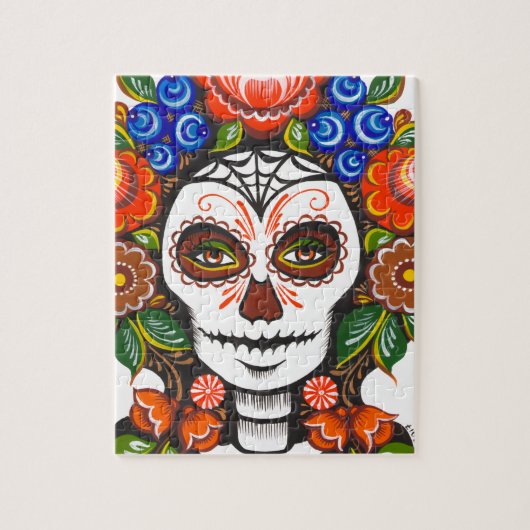 Catrina in bloemen legpuzzel (Verticaal)