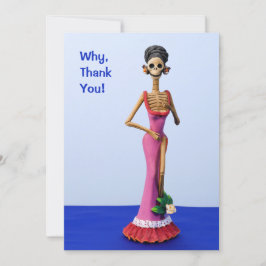 Catrina in een roze dress Hartelijk dank Bedankkaart