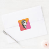 Catrina met Rozen Dag van de Doden Vierkante Sticker (Envelop)