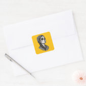 Catrina Mexicana Sarape Y Rosas Dia de Muertos Vierkante Sticker (Envelop)