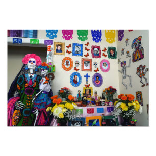 Catrina Moeder en Kind Ofrenda Foto Afdruk