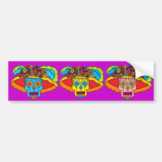 Catrina Sugar Skull Bumpersticker (Voorkant)