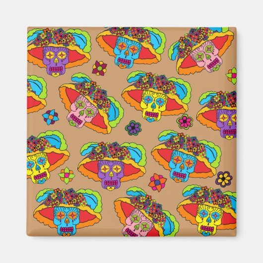 Catrina Sugar Skull Magneet (Voorkant)