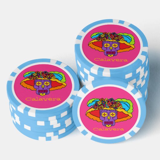 Catrina Sugar Skull Poker Chips (Opstapeling)