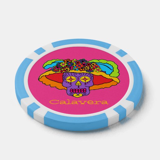 Catrina Sugar Skull Poker Chips (Enkel)