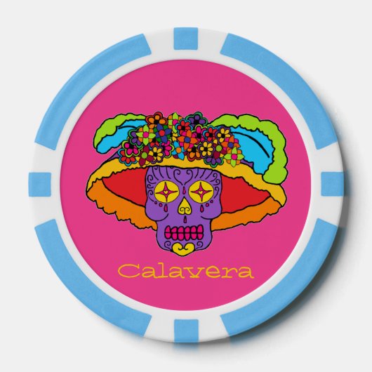 Catrina Sugar Skull Poker Chips (Voorkant)