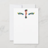 Catrina W/Red Dress & Blue Flowers op roze wasmach Bedankkaart (Achterkant)