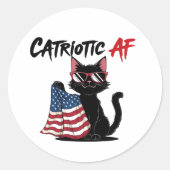 Catriotic AF – Cool Black Cat Patriotic Sticker (Voorkant)