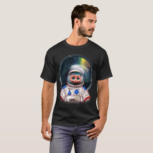 Catronaut Kitten Cat Astronaut Deep Space Cosmic T-shirt (Voorkant volledig)