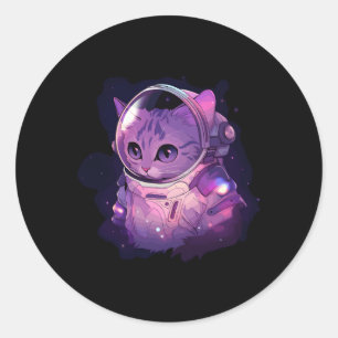 Catronaut Space Cat Galaxy Kitten Astronaut Ruimte Ronde Sticker
