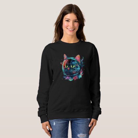 Catronaut Space Cat Galaxy Kitten Astronaut Space Trui (Voorkant volledig)
