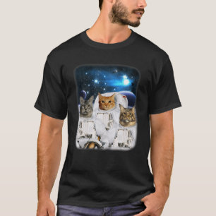 Catronauts Space Cat Astronaut met kat Head in Ga T-shirt