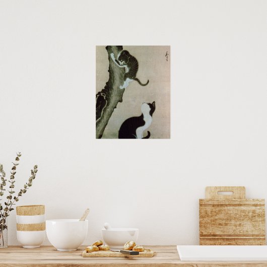 Cats, 17th century (ink on silk) poster (Keuken)