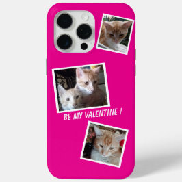 Cats 3 Foto's Collage Huisdieren Naam Groen iPhone 15 Pro Max Hoesje