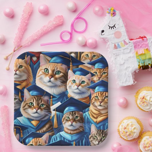 Cats Afstuderen dag Papieren Bordje (Feest)