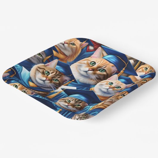 Cats Afstuderen dag Papieren Bordje (Gebogen)