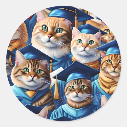 Cats Afstuderen dag Ronde Sticker (Voorkant)