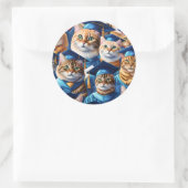Cats Afstuderen dag Ronde Sticker (Tas)