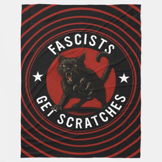 Cats Against Fascists Fleece Deken (Voorkant)