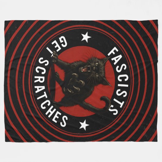 Cats Against Fascists Fleece Deken (Voorkant (Horizontaal))