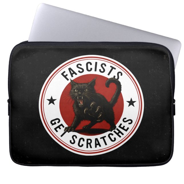 Cats Against Fascists Laptop Sleeve (Voorkant)