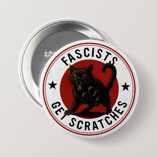Cats Against Fascists Ronde Button 7,6 Cm (Voorkant /achterkant)