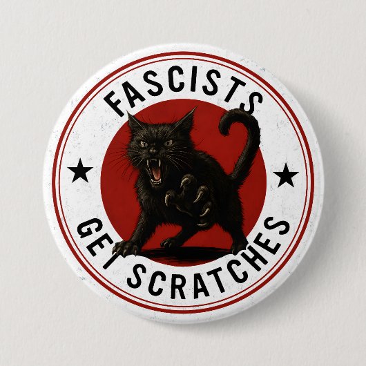 Cats Against Fascists Ronde Button 7,6 Cm (Voorkant)