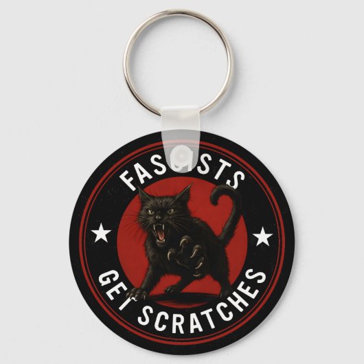 Cats Against Fascists Sleutelhanger (Voorkant)
