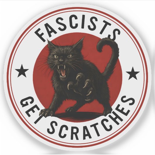 Cats Against Fascists Sticker (Voorkant)