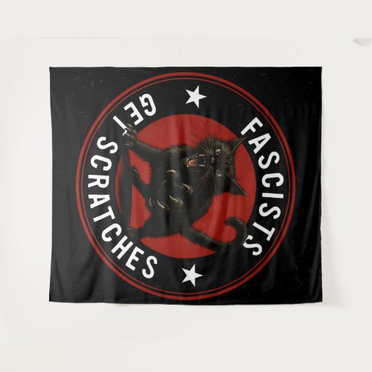 Cats Against Fascists Wandkleed (Voorkant (horizontaal))
