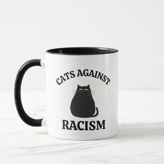 Cats Against Racism: Grappige politieke humor Cat Mok (Links)