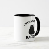 Cats Against Racism: Grappige politieke humor Cat Mok (Voorkant rechts)