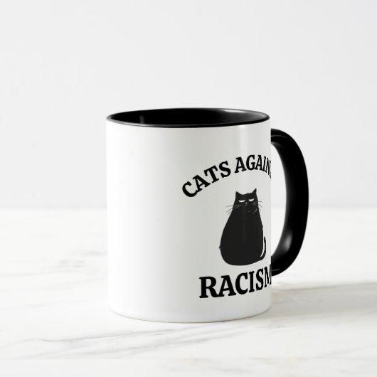 Cats Against Racism: Grappige politieke humor Cat Mok (Voorkant rechts)