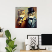 Cats als Holmes en Watson Poster (Thuiskantoor)