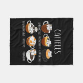 Cats &amp; Coffee Lover Funny Caffeine Quote Cattf Fleece Deken (Voorkant (Horizontaal))